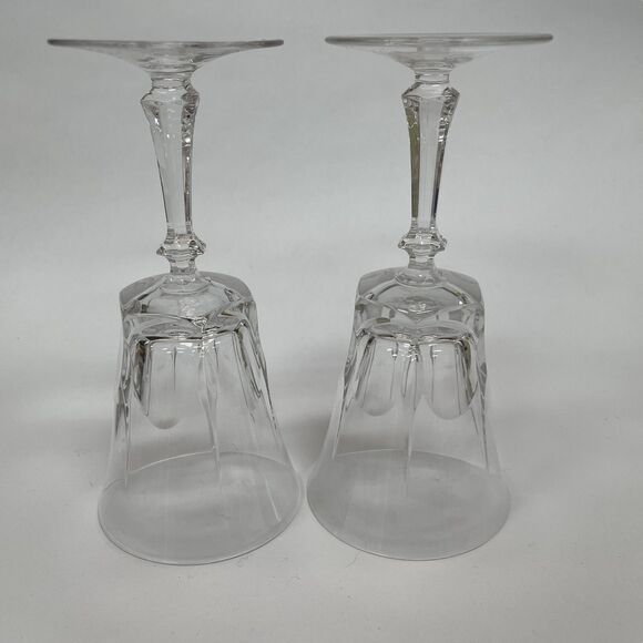 Gorham Crystal French Cathedral Clear Wine Glass Glasses Highball high Lot of 2 - Picture 5 of 6